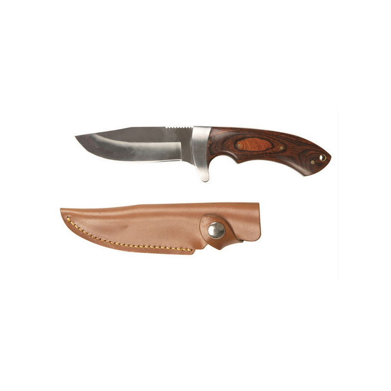 Jagtkniv med læderskede