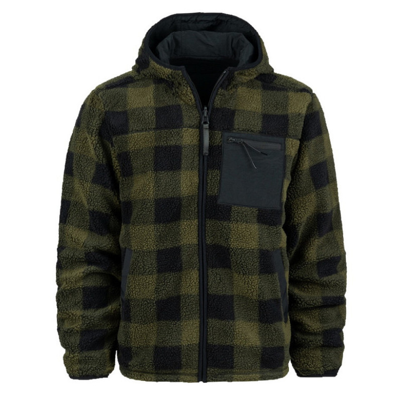 Reversible Sherpa Softshell Jacket Black/Olive