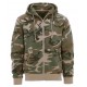 Hoodie med lynlås Woodland camouflage